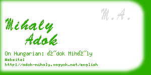 mihaly adok business card